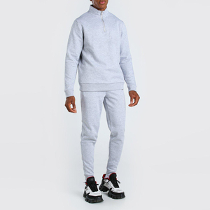 Vente en gros de combinaisons de jogging à col montant avec logo personnalisé, survêtements avec veste, pantalons deux pièces, ensemble de jogging personnalisé, survêtement coupe ajustée pour hommes - Product Image 1