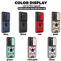 Béquille armure anneau fenêtre coulissante coque de téléphone pour Infinix Hot 60 Pro PLUS 60i Note 50 Pro + Itel City 100 étui pochettes de téléphone