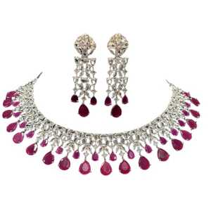 Alta calidad elegante diseño de flor Rosa mujeres fiesta compromiso circón collar pendiente pulsera nupcial boda joyería conjunto - Product Image 1