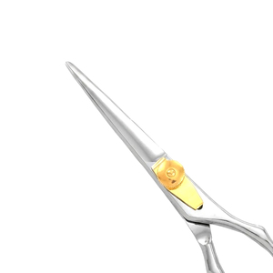 Ciseaux de coiffure en acier inoxydable de haute qualité, rasoir droit, ciseaux de coupe pour barbier, outil de salon de coiffure doré pour l'index - Product Image 6