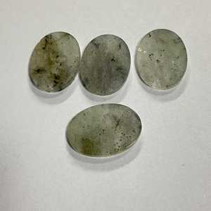 Monedas planas dobles ovaladas Color azul claro Piedra De Luna natural Piedra lunar Cabujón de piedras preciosas sueltas para la fabricación de joyas Uso a granel - Product Image 1