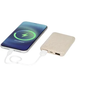 Power Bank Ecologico Promozionale Asama in Paglia di Grano, Gadget Ecosostenibili - Product Image 4