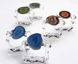 Rustic resin <b>napkin</b> <b>rings</b> with <b>wood</b> look design and artisan craftsmanship for vintage inspired dining table setups - Product Image 1