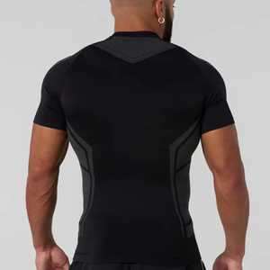 Camiseta de Compresión Deportiva para Hombre, Spandex Poliéster, Alta Elasticidad, Secado Rápido, Diseño Personalizado con Logotipo, Entrenamiento Físico, OEM - Product Image 3