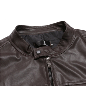 Veste en cuir véritable pour homme, finition haut de gamme, vêtement d'extérieur tendance pour le style urbain, les voyages et les vêtements de saison - Product Image 3