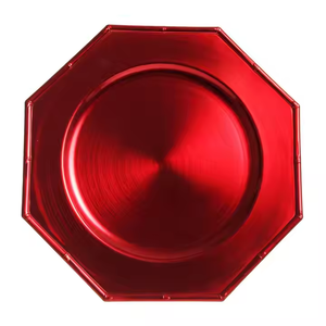 Assiettes de présentation écologiques Assiettes de présentation de service uniques en métal de forme octogonale à un prix abordable pour les fournitures de restaurant - Product Image 3