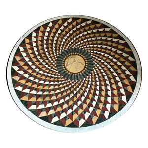 Acabado brillante hecho a mano, mosaico pulido con patrón de mármol negro, forma redonda, incrustada, hermoso diseño indio - Product Image 1