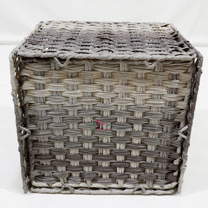 Artex Dong Thap Factory Handicraft Woven Storage <b>Basket</b> Multipurpose Organizer for Kitchen <b>Laundry</b> Home with <b>Plastic</b> Strap - Product Image 5