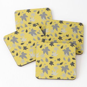 ที่รองแก้วหินพิมพ์ลายเคลือบสี่เหลี่ยมทำจากไม้แบบแฮนด์เมดสำหรับตกแต่งเครื่องดื่มชากาแฟเบียร์ - Product Image 3