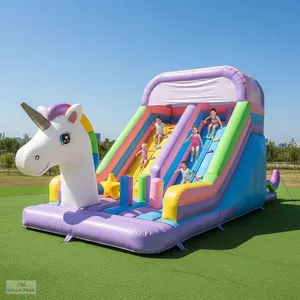Tobogán Inflable Gigante de Unicornio para Exteriores, Equipo de Entretenimiento - Product Image 3