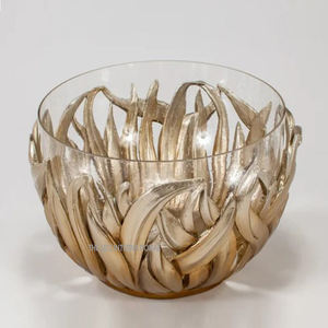 Bol fantaisie en métal aluminium plaqué or avec écrou intérieur en verre et bol à chocolat bol japonais gratuit - Product Image 1