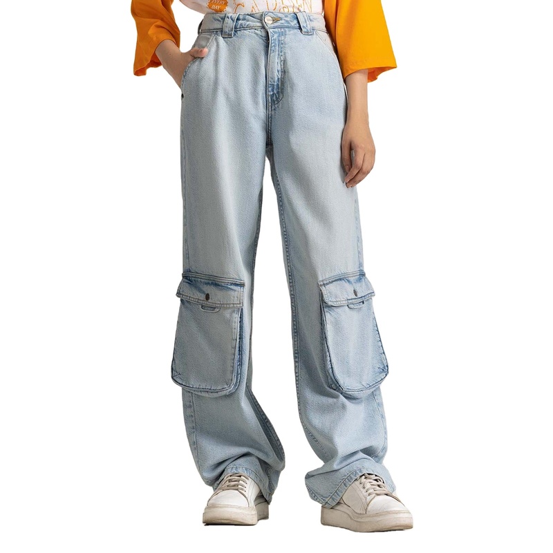 Men Straight Denim Jeans Washed Solid
