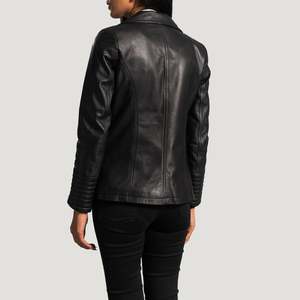 Selina <b>Women's</b> Black Leather Blazer - Product Image 5