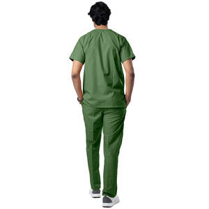 Conjunto de uniforme de enfermera de color sólido para hombre, ropa médica cómoda con cuello en V para hospitales y clínicas, logotipo personalizado disponible - Product Image 3