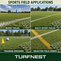 Gazon hybride Turfnest pour terrain de rugby, renforcement en gazon naturel pour terrain d'entraînement multisports, rouleau personnalisé jusqu'à 4m x 50m