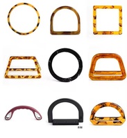 Sac à anneau personnalisé en résine d'acétate d'acide LUCITE poignée en écaille de tortue/sac à main en acrylique en forme de O poignée en écaille de tortue pour sac