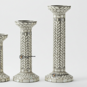 Proveedor indio ofrece juego de portavelas con incrustaciones de perlas madre hechas a mano, decoración del hogar reutilizable decorativa Floral Turquesa - Product Image 2