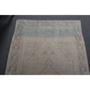 Alfombra turca clásica Vintage Beige 3,6X7,5 pies Área grande Respaldo de látex de lana Rectangular Patrón abstracto Halls Habitaciones Patchwork - Product Image 5