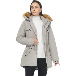 Chaqueta Acolchada Holgada de Invierno para Mujer, Tejida, Transpirable, de Secado Rápido, con Cuello Alto y Capucha, Gruesa, Cálida, Estilo Urbano - Product Image 4