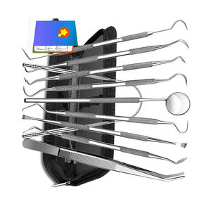 Ensemble de 10 outils de nettoyage de dents en acier inoxydable allemand de haute qualité Kit d'outils de diagnostic dentaire industriel bricolage personnalisable OEM - Product Image 3