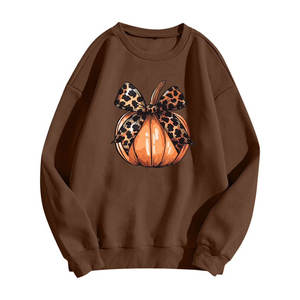 Sudadera de mujer Cuello redondo Manga larga Hombro caído Sudadera de gran tamaño para ropa informal cómoda - Product Image 4