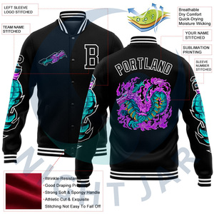 Unisex Slim Fit Twill Cotton <b>Varsity</b> <b>Jacket</b> Stand Collar <b>Bomber</b> Fleece for Winter Ready to Ship in XL Size Low MOQ Customizable - Product Image 2