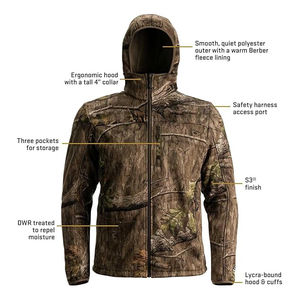 Hunting <b>Jacket</b> Winter Season Used <b>Men's</b> Casual Zipper Coated Canvas Leather Hunting <b>Jacket</b> Slim <b>Long</b> Sleeve Breathable Fashion - Product Image 3