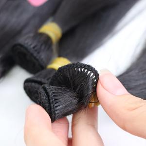 Calidad de lujo 20 pulgadas recto 100% Remy doble dibujado A ++ máquina de extensiones de cabello humano vietnamita doble trama 1B Natural - Product Image 6