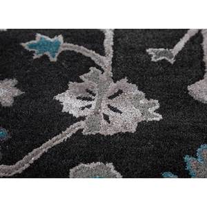 Tapis Kasbah bleu en laine et viscose tuftés à la main, motifs floraux et abstraits modernes pour la maison, le couloir et le salon - TRA-14159 - Product Image 3