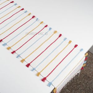 ผ้าทอพร้อมฉลากส่วนตัวผ้าปูโต๊ะแบบหลายพู่ดีไซน์ตามสั่ง - Product Image 2