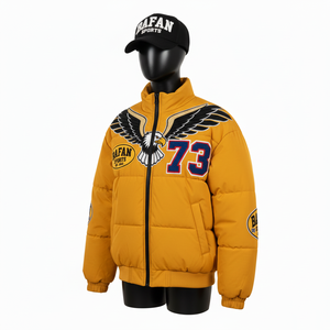 Blouson matelassé pour femme, tissu en nylon et polyester de haute qualité, panneaux matelassés, rembourrage chaud, logo personnalisé, blouson matelassé pour femme - Product Image 4