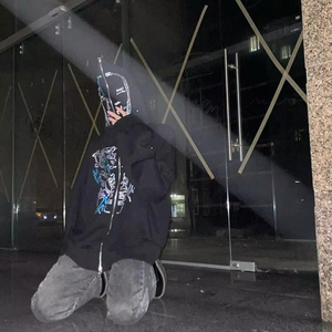 Les plus vendus fermeture éclair strass polaire blanc noir hommes surdimensionné zippé squelette fermeture éclair corps complet fermeture éclair visage à capuche pour hommes - Product Image 5