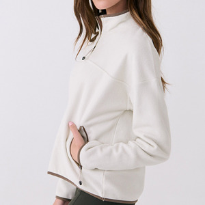 Pull à col zippé 1/4 en laine léger de haute qualité pour femmes, pull oversize unisexe à col zippé 1/4, vente en gros - Product Image 6