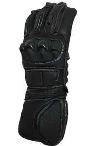 Guantes de Motociclismo de Cuero Genuino con Logotipo Personalizado, Guantes de Carreras con Protección Rígida Blanca, Transpirables y Protectoras para Motociclistas - Product Image 4