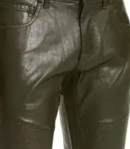 กางเกงหนังแท้สำหรับผู้ชายกางเกงหนังแกะสีดำฤดูใบไม้ร่วงฤดูหนาว - Product Image 4