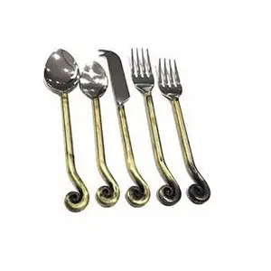 Talheres De Metal Artesanal Talheres Set Best Selling Mão forjado Talheres Tabletop Cozinha Metal Mão Forjada Talheres Set