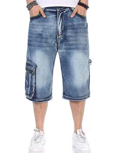 กางเกงยีนส์ขายาวสำหรับผู้ชาย, กางเกงยีนส์ขายาวยาวถึงเข่า Y2K ทรงหลวมลำลอง - Product Image 2