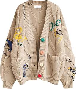 Nouveaux pulls d'hiver pour hommes en tricot plat respirant anti-froissement en polyester/coton, col rond ample, manches longues, tricot personnalisé - Product Image 5