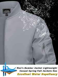เสื้อแจ็คเก็ตบอมเบอร์ผู้ชาย เสื้อกันลมลำลอง สตรีทแวร์ แฟชั่นนักบิน เบสบอล เสื้อคลุมแฟชั่น - Product Image 5