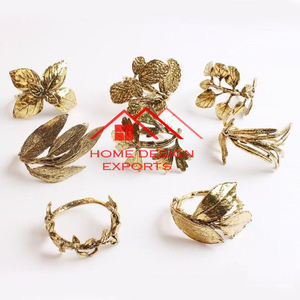 Servilletero de flores de Metal con acabado dorado de diseño llamativo, servilletero de lujo para el hogar, Hotel, boda, eventos, fiesta, decoración, servilletero - Product Image 4