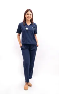 ชุดสครับทางการแพทย์แบบยูนิเซ็กซ์ สวมใส่สบาย เสื้อและกางเกง สำหรับแพทย์ พยาบาล สีตามสั่ง ผ้าโพลี/คอตตอน รับผลิตตามแบบ (OEM) ชุดยูนิฟอร์มโรงพยาบาล - Product Image 3
