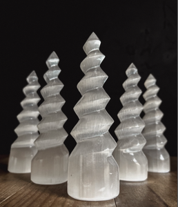 ไม้กายสิทธิ์เกลียวเซเลไนต์แบบจุดคู่ | ไม้กายสิทธิ์เกลียวเซเลไนต์ | ไม้กายสิทธิ์นวดเพื่อจุดบําบัดโอเบลิสก์ - Product Image 5