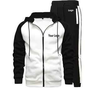 Venta al por mayor unisex 100% algodón deporte Atlético chándal hombres fábrica 2 piezas Jogging trajes personalizados conjunto de ropa de entrenamiento - Product Image 1