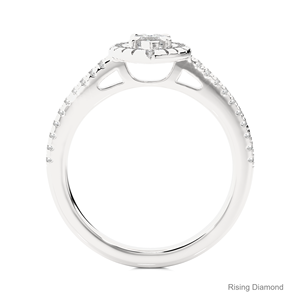 1,0 Ct Marquise Cut Lab Grown Diamond Halo Anillo de compromiso Oro CVD Diamante Aniversario Regalo para ella - Product Image 6