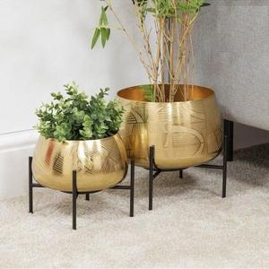 Elegant metal flower <b>pot</b> featuring <b>golden</b> polished design suited for modern interior decoration with beauty - Product Image 6