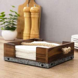 Boîte à mouchoirs en métal galvanisé la plus vendue avec charme de ferme industrielle pour cuisines et salles de bains - Product Image 1