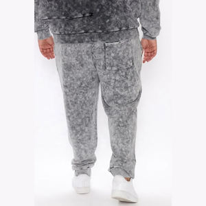 Unisex de alta calidad 2024 lavado ácido personalizado SweatSuit Logo Drop Shoulder Jogger Suit-Pantalones de chándal de gran tamaño inferior para hombres de invierno - Product Image 2