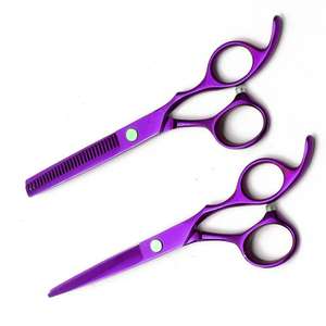 กรรไกรตัดผมสำหรับช่างตัดผมดีไซน์วัสดุใหม่มีด้ามจับเหล็กเหล็กทรงตรงใบมีดสแตนเลสใช้ตัดผม - Product Image 5