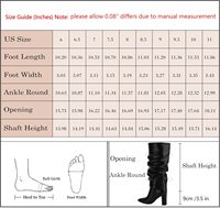 Bottes Montantes à Plateforme et Talon Épais, Bout Carré, Enfilables, Cuissardes Plissées avec Fermeture Éclair en PU pour Femmes