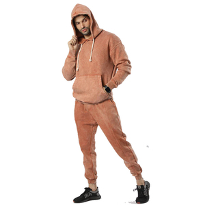 Fabricantes de ropa de Pakistán pantalones acampanados personalizados Vintage lavado ácido sol desteñido Puff estampado algodón Jogging chándal para hombres - Product Image 4